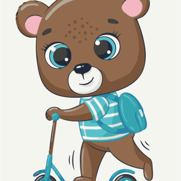 A schoolboy bear