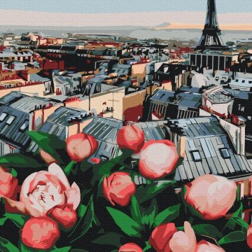 Peony with a view of Paris