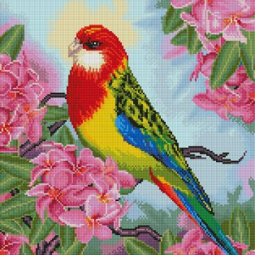 Parrot in flowers