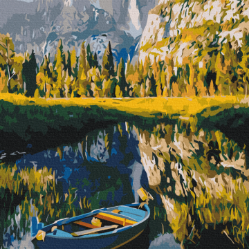 A boat among the mountains