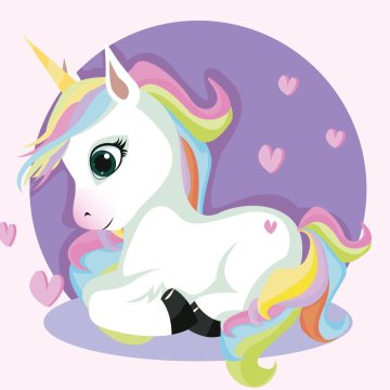 Unicorn in hearts