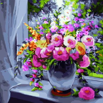 Fragrant flowers in the window