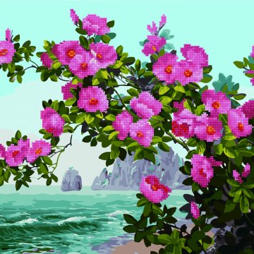 Rose bush on the coast