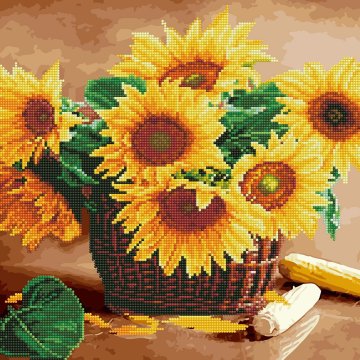 Sunflowers in a basket