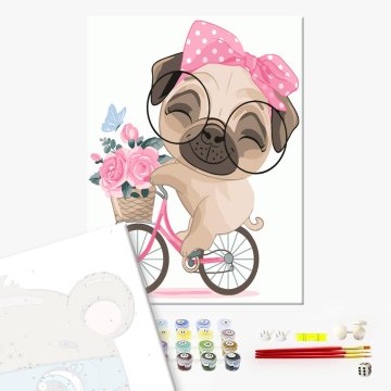 Pug on a bike ride