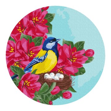 Tit in flowers (Size L)