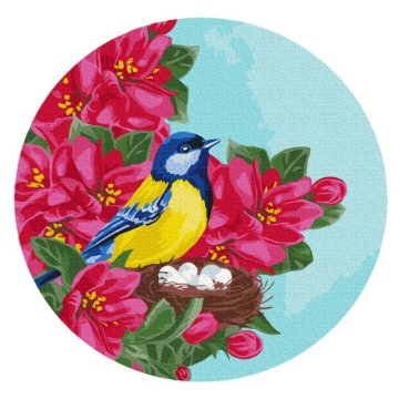Tit in flowers (Size M)