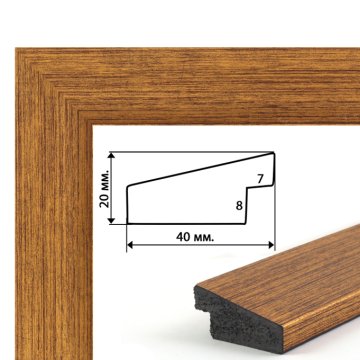 Baguette frame (golden wood, 4 cm) 40x50