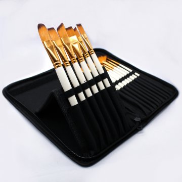 Set of 15 professional nylon brushes (textile pencil case)