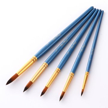 Set of 5 professional nylon brushes (with round shape)