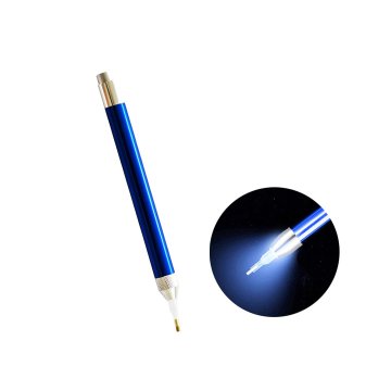 Stylus with flashlight for diamond mosaic. Blue