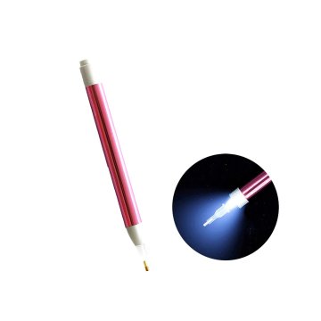 Stylus with flashlight for diamond mosaic. Violet