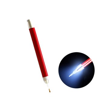 Stylus with flashlight for diamond mosaic. Red