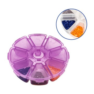 Round container for diamonds. Pink