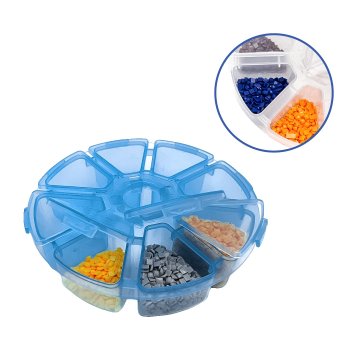 Round container for diamonds. Blue