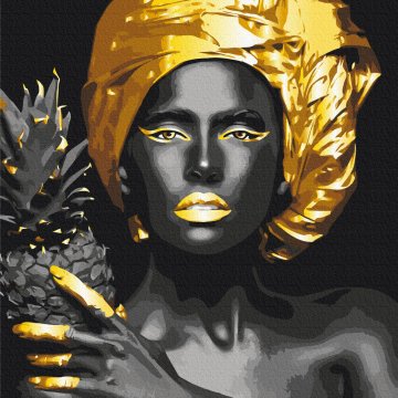 Exotic beauty with golden paint