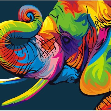 Regenboog olifant