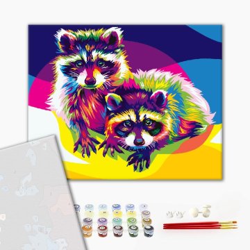 Rainbow raccoons