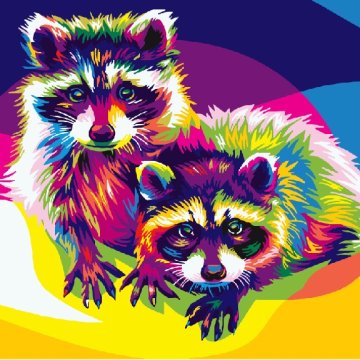 Rainbow raccoons