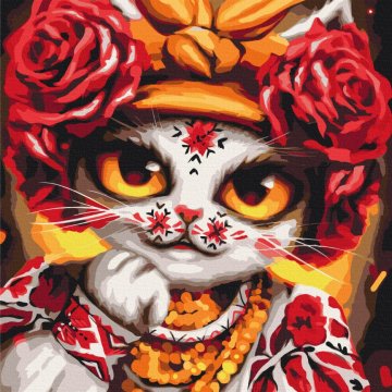 Le chat aux roses © Marianna Pashchuk