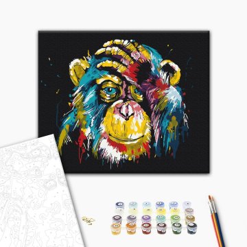 Kleurrijke chimpansee