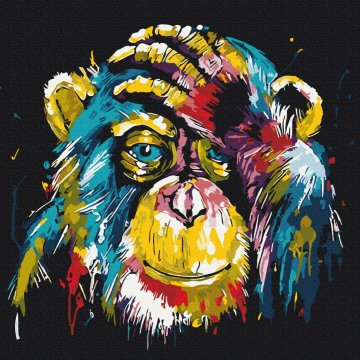 Colorful chimpanzee