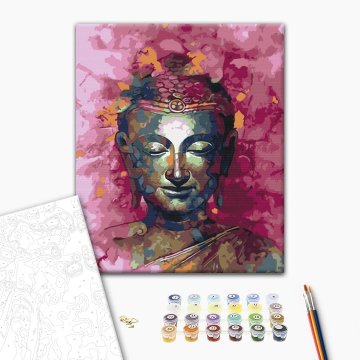Buddha v růžových odstínech