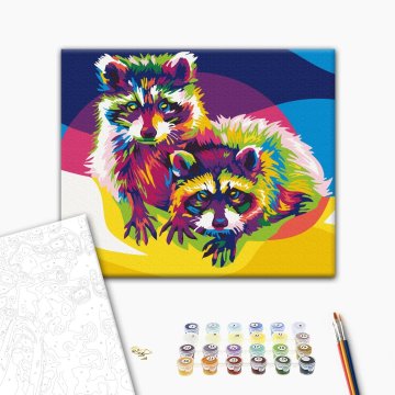Rainbow raccoons