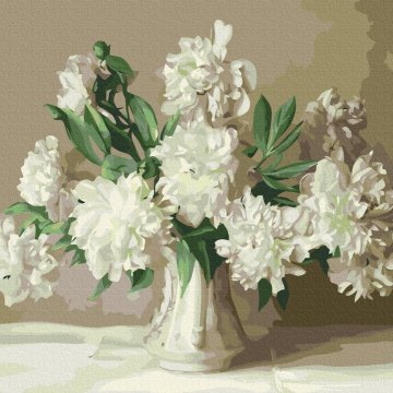 Pivoines blanches dans un vase
