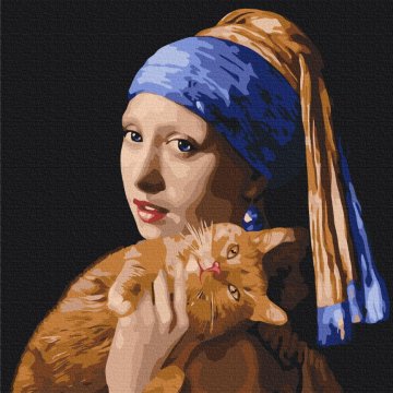 Дівчина з рудим котиком © Oleksandra Bobylova