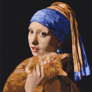 Girl with a red cat