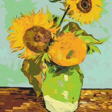 Vincent Van Gogh "Trois tournesols dans un vase"