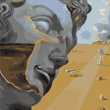 Peinture de Salvador Dali basée sur la "Tête de Giuliano Medici" de Michel-Ange