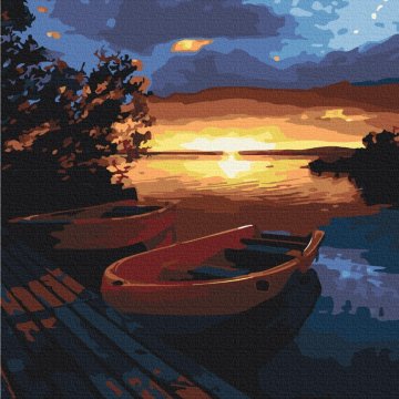 Krásný západ slunce na jezeře
