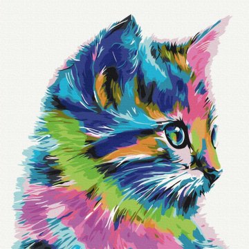 Chat en peinture