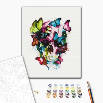 Skull with butterflies