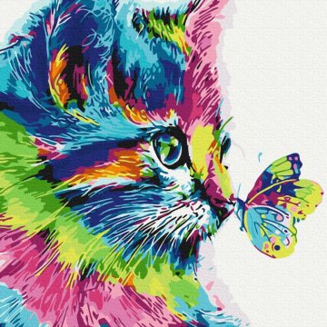 Chat en peinture