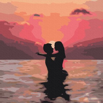 Les amoureux au coucher du soleil