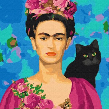 Frida with a cat